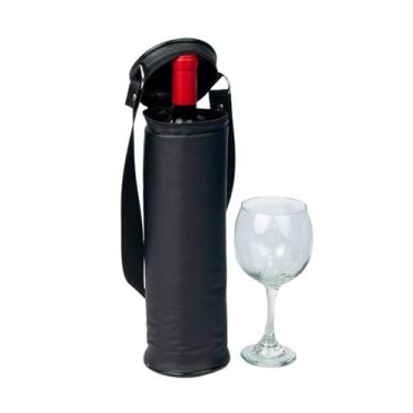 Imagem de Bolsa Térmica Porta Vinho 1 Garrafa com Alça e Zíper – Luxuosa, Leve, Impermeável e Isolada – Bebidas Frias ou Quentes