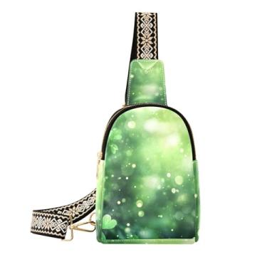 Imagem de CEBUGI Bolsa tiracolo feminina St.patricks Day Clover pequena bolsa tiracolo de couro para trilhas, viagens ao ar livre