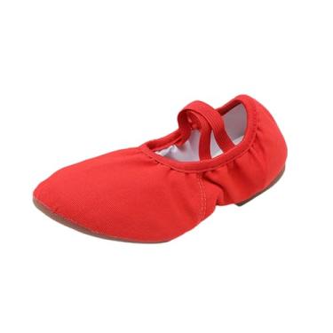 Imagem de Sapatos de dança femininos de salto de 1 cm para adultos, sola de borracha, plus size, outono, inverno, confortável, cadarço para professores, sapatos de dança, Vermelho, 36
