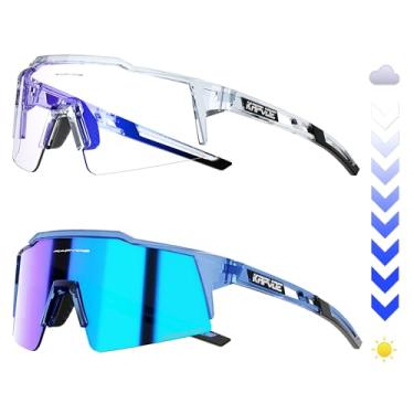 Imagem de KAPVOE Óculos de sol fotocromáticos com proteção UV400 para mulheres e homens, óculos de ciclismo, armação TR90, MTB, corrida, mountain bike, beisebol, bicicleta, dirigir 62