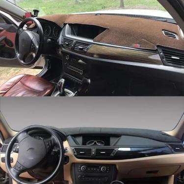 Imagem de LAVIYE Capa de painel de instrumentos de camurça para carro, tapete de painel, acessórios de almofada protetora, para BMW X1 E84 2009-2015