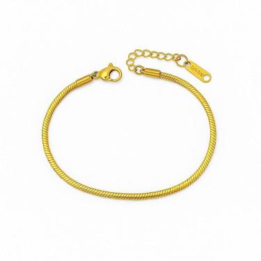 Imagem de Pulseira Rabo De Rato Lacraia Dourada Aço Inox Ultra Fina-Unissex