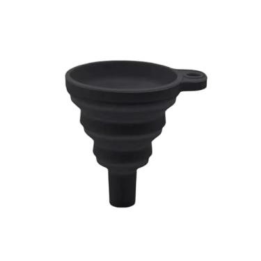 Imagem de Funil de motor de carro universal expansível silicone líquido funil de arruela fluido dobrável portátil troca de óleo a gasolina (preto)