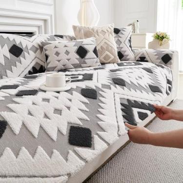 Imagem de Capa de sofá macia e felpuda para animais de estimação, protetor de móveis, respirável e lavável - perfeita para sala de estar, decoração de casa, proteção - cinza escuro||70 x 180 cm