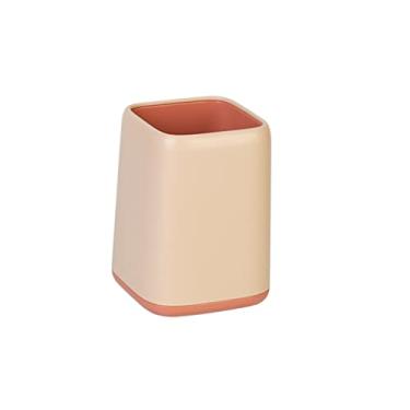 Imagem de U5GAAALPPQ9 Organizador de canetas, suporte para canetas, porta-canetas, dois tons, copo, organizador de mesa, pote de lápis eficaz para vários comprimentos para canetas, réguas, copo de lápis (Rosa1)