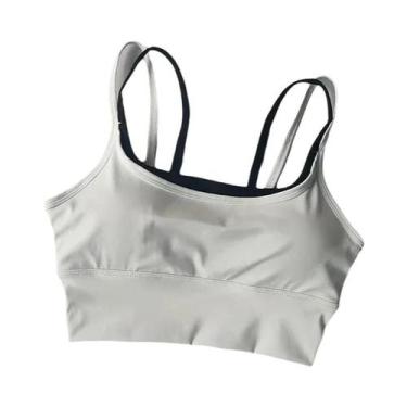 Imagem de Sutiã Esportivo Feminino Com Bloco De Cores E Alças Para Yoga, Camisol