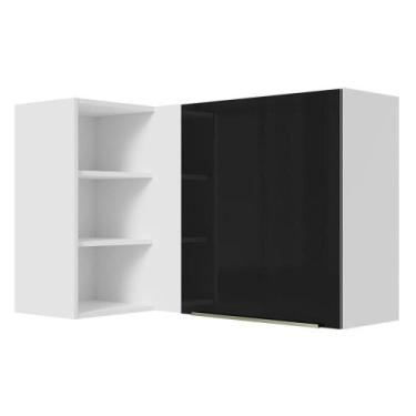 Imagem de Armário Aéreo de Canto com Adega Acoplada Madesa Lux 1 Porta - Branco/