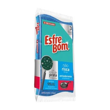 Imagem de Esponja Não Risca com 3 Unds 4563 - ESFREBOM, U