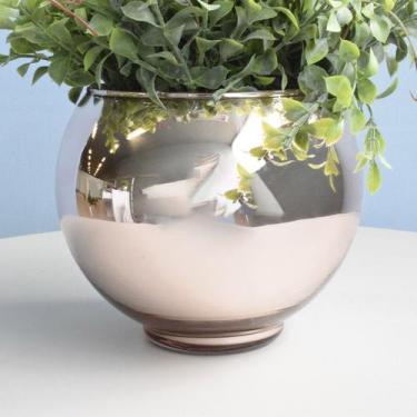 Imagem de Vaso de Flores de Vidro Redondo Rose Gold - 13 cm  Formosinha