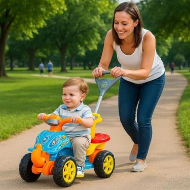Imagem de Quadriciclo Infantil Carrinho Passeio Moto Guia Pedal Empurrar Brinque