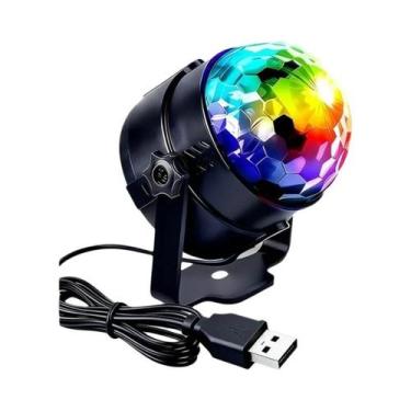 Imagem de Luz De Disco LED RGB Rotativa, Bola DJ Com Controle Remoto E Som, Lâmp
