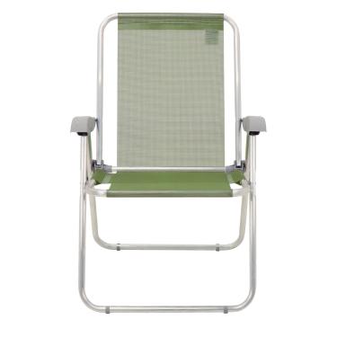 Imagem de Cadeira de Praia Tramontina Creta Master em Alumínio com Assento Verde Oliva