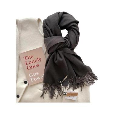 Imagem de Cachecol Feminino Longo De Lã Quente Para Inverno, Xale De Caxemira, P