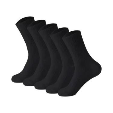 Imagem de Meias Esportivas Masculinas De Cor Sólida Neutra, Gola Redonda, Respir