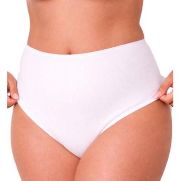 Imagem de Calcinha Cavada Canelada Fofatex 257 Plus Size, Branco, 56