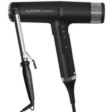 Imagem de Kit Secador iQ3 Black e Modelador Salon Curl 25mm - GAMA, 110V