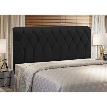 Imagem de Cabeceira Miami Cama Box Solteiro 100cm Suede Preto M11 - D'Rossi - DR