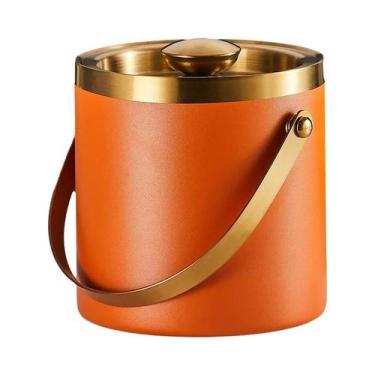 Imagem de Balde De Gelo De Aço Inoxidável De Grande Capacidade Com Tampa, Isolam