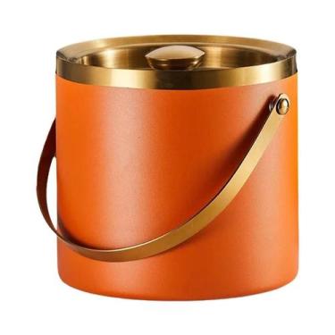 Imagem de Balde De Gelo De Aço Inoxidável De Grande Capacidade Com Tampa, Isolam