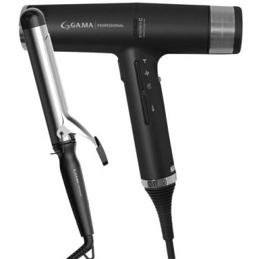 Imagem de Kit Secador iQ3 Black e Modelador Salon Curl 38mm - GAMA, 220V