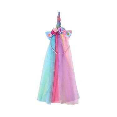 Imagem de Chapéu De Aniversário Com Glitter De Unicórnio Para Meninas, Tiara De 