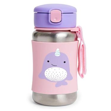 Imagem de Garrafa Térmica de Aço Inoxidável Zoo Baleia Narval Skip Hop Rosa-Feminino