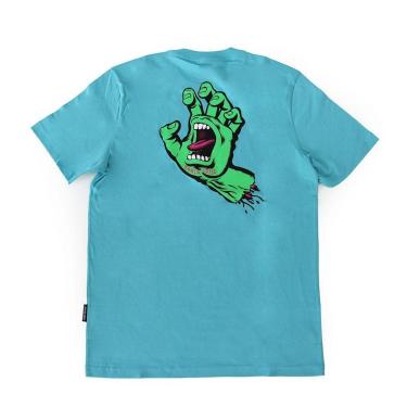 Imagem de Camiseta Santa Cruz Screaming Hand SS - Azul Claro/Verde-Masculino