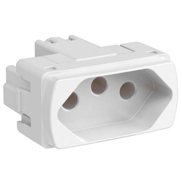 Imagem de Módulo Tomada 2 Pinos + Terra 20 Amperes 250 Volts Branco Miluz S3b70350 Schneider Modulo Tomada