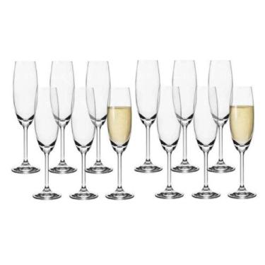 Imagem de Jogo 12 Taças De Champagne Bohemia Cristal Titanium 220ml