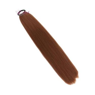 Imagem de Extensão De Rabo De Cavalo Sintético Yaki Liso De 24 Polegadas Com Elá
