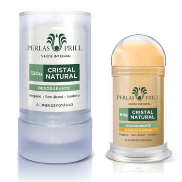 Imagem de Kit Perlas Prill Desodorante Cristal Natural 120+ Cúrcuma