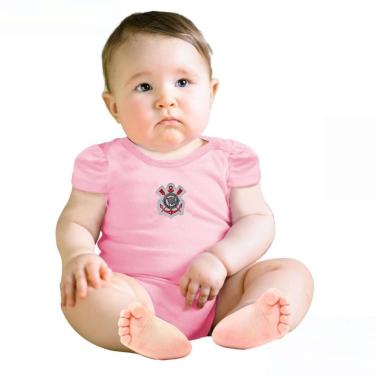 Imagem de Body Corinthians Rosa Manga Curta Oficial