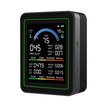 Imagem de Monitor De Qualidade Do Ar, Medidor De CO2, TVOC, HCHO, PM2.5, Detecto