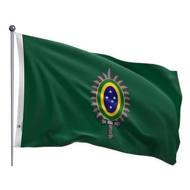Imagem de Bandeira do Exercito Brasileiro Fundo Verde Uma Face Estampada Tamanho