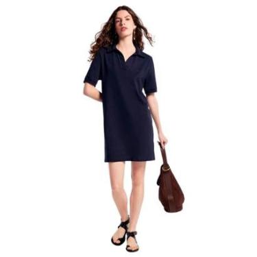 Imagem de Vestido Polo Hering Azul Em Malha Piquet-Feminino