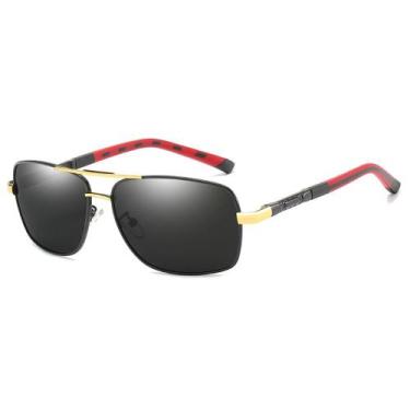 Imagem de Óculos de Sol Masculino Polarizado Proteção UV400 Vinkin, Preto, Doura