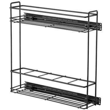 Imagem de Porta Temperos Condimentos Latas Óleos Corrediça Deslizante Preto Organizador Aramado