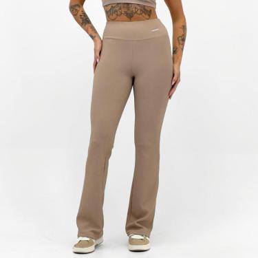 Imagem de Calça Rosa Bella Flare Canelada Feminina-Feminino