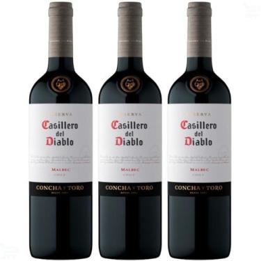 Imagem de Vinho Casillero Del Diablo Malbec 750ml Kit com 3 Unidades