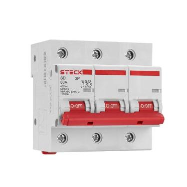 Imagem de Disjuntor Steck Din 3P 125A Curva C 10Ka Sdd3c125 Branco