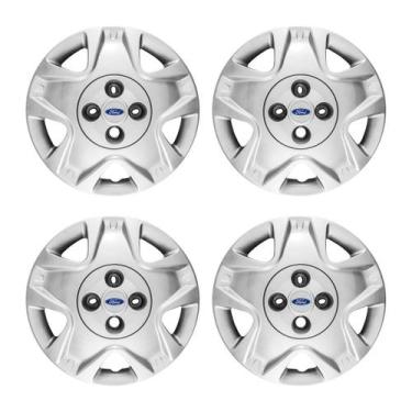 Imagem de Jogo Calota Aro 14 Fiesta 2011 12 13 16 Com Emblema Resinado Prata - G