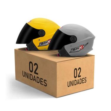 Imagem de Kit 2 Capacetes New Liberty 3 Aberto Viseira Fumê Pro Tork Masculino F