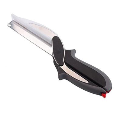 Imagem de Faca Tesoura Fatiadora Cortadora De Alimentos 2 Em 1 (CLEVER CUTTER)