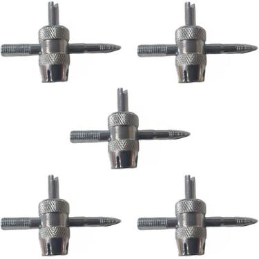 Imagem de Kit Com 5 Chave Ventil Saca Válvula Extrator Pneu Ômega 4X1 - ROTTA 37