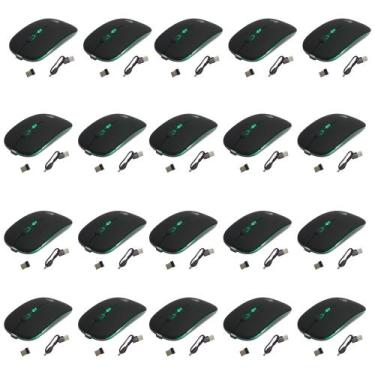Imagem de Kit 25 Mouses Sem Fio Recarregável Mega M185 com Led DPI Ajustável