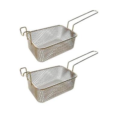 Imagem de Kit 2 Cestos De Fritura Premium Retangular 2 Litros Fryer Max