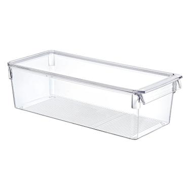 Imagem de Organizador de Geladeira Multiuso Alto com Tampa Tamanho m 36x15x10CM em Polipropileno...