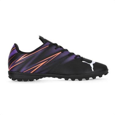 Imagem de Chuteira Puma Society Attacanto TT BDP Preto Roxo e Laranja - Masculino-Masculino