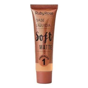 Imagem de Base Líquida Ruby Rose Soft Matte Alta Cobertura Chocolate 1