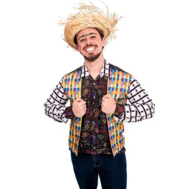 Imagem de Camisa Fitas Adulta Festa Junina  Preta Tamanho P - Anjo Fantasias